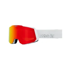 100% Snowcraft White - HiPER Red Mirror   HiPER Turquoise Mirror Snow Goggle