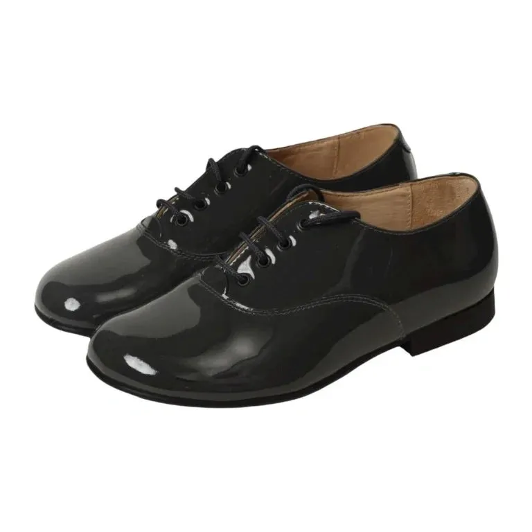 19122 - Black Patent Leather Lace for Boy by Beberlis