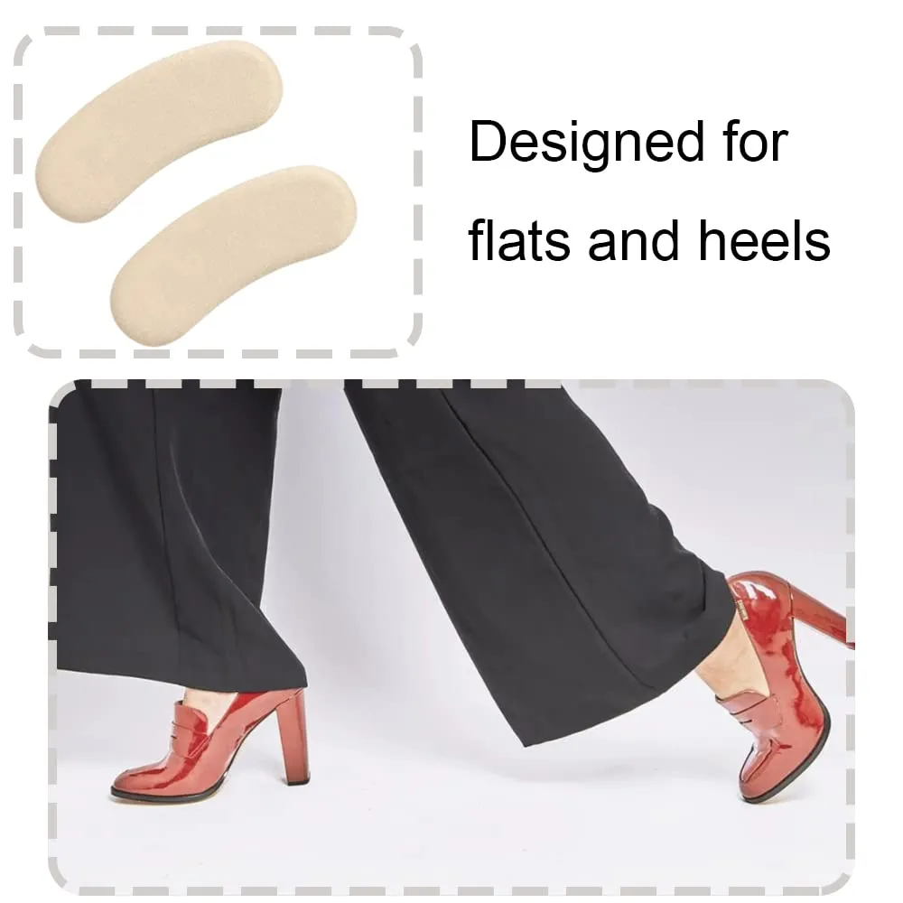 2 Pcs Heel Pads Comfortable Heel Grips Sweat Absorption Heel Cushions for High Heels Loose Shoes Sneakers Women Men