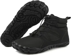 Barefoot Shoes Mens Womens Winter Warm Wide Toe Box Minimalist Zero Drop Outdoor Sole High-top Walking Shoes Snow Boots