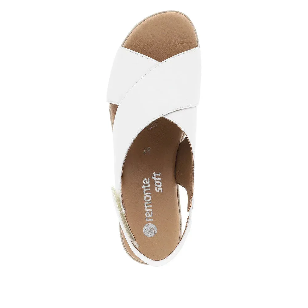 D0N54-80 White Cross Strap Heel
