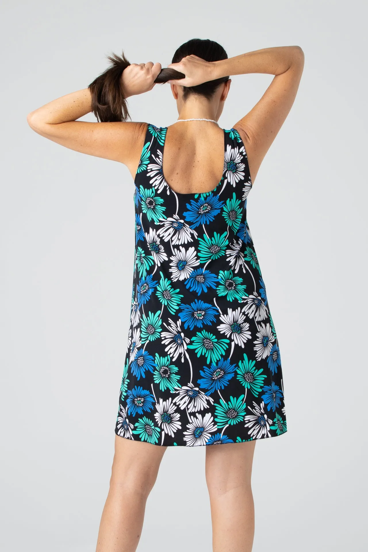 Daisy of Cairns Print Jersey Sleeveless Dress