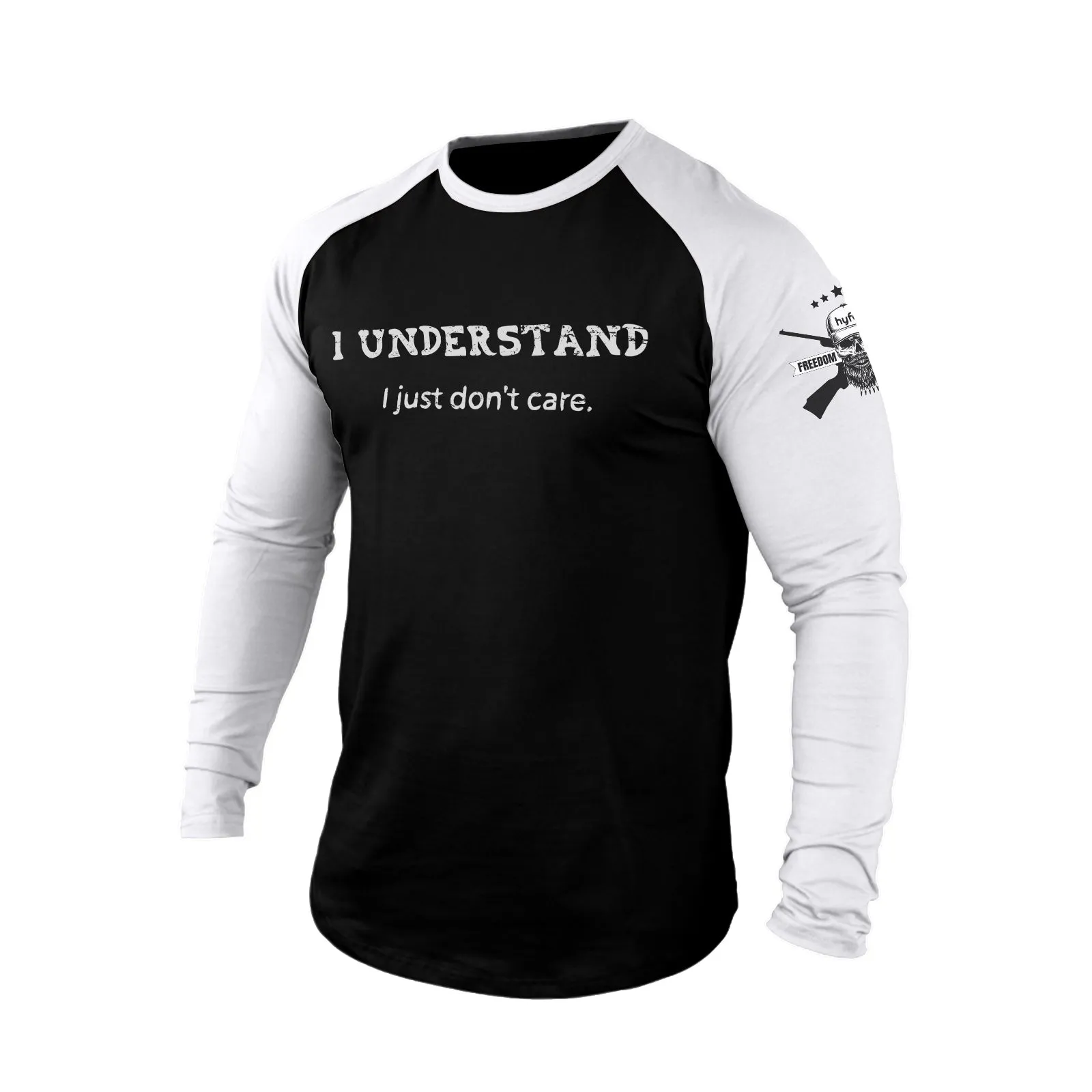 I UNDERSTAND  100% COTTON RAGLAN GRAPHIC LONG SLEEVE T-SHIRT