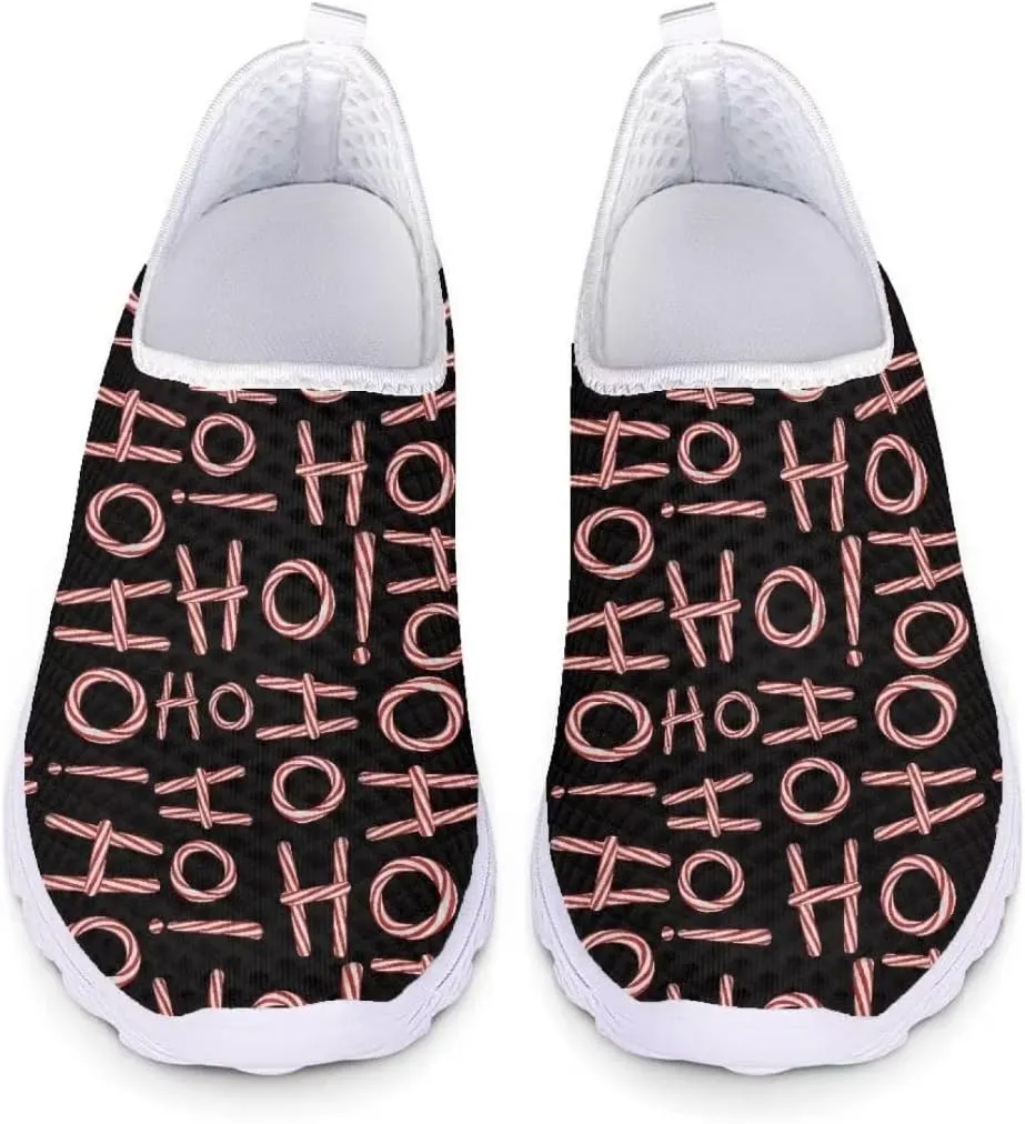 Jeiento Christmas Running Shoes Fashion Slip-On Workout Sneakers Athletic Walking Shoes for Hiking Walking Sports Gym Shoes