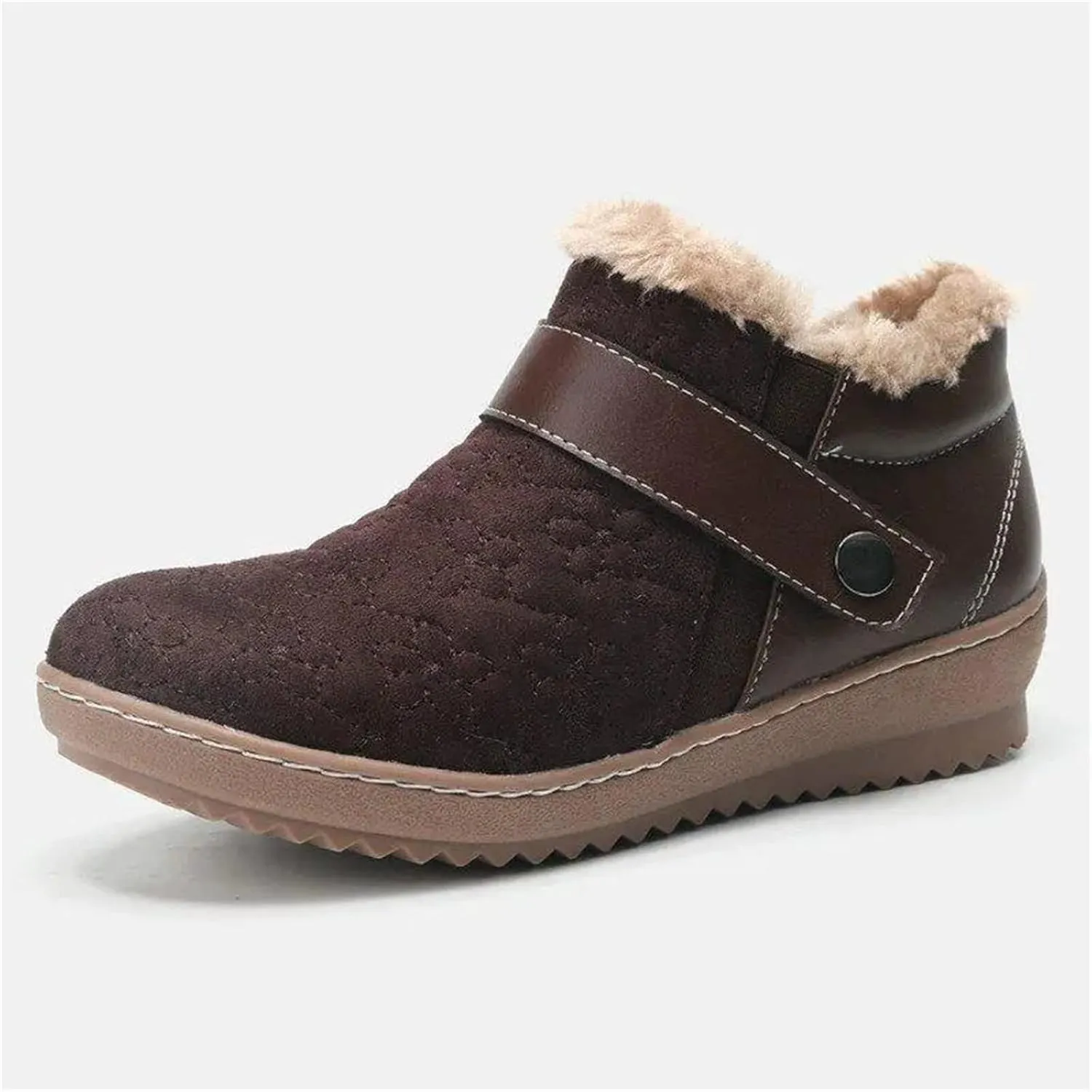 Ladmiple Boots For Women Ankle Booties Winter Snow Boots Warm Comfortable Slip On Outdoor Fur Lined Thickening Walking Shoes