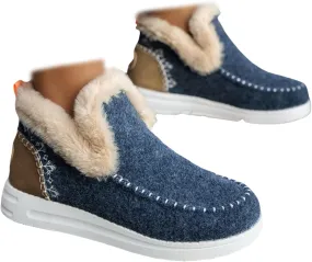 Ladmiple Winter Boots For Women 2024 Fashion Snow Boots Slip on Warm Comfortable Fur Lined Ankle Booties Loafers Shoes