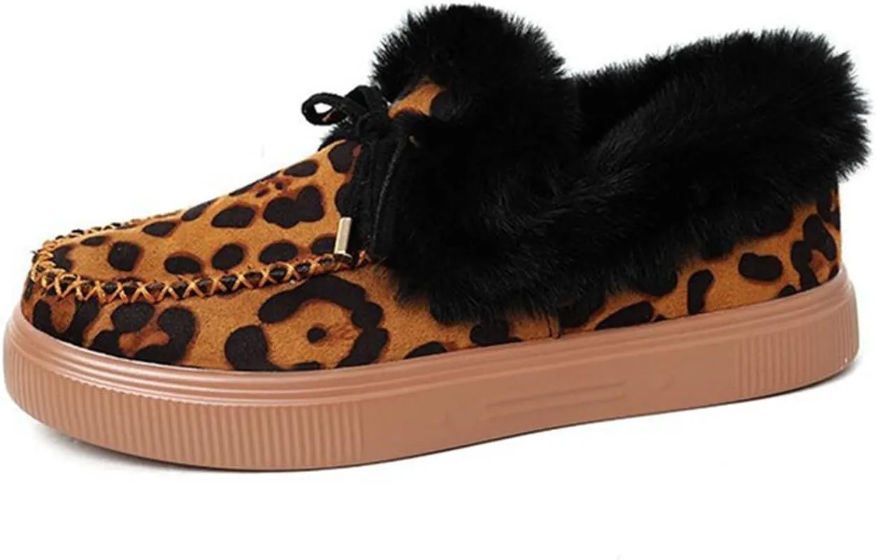 Ladmiple Winter Boots For Women 2024 Snow Warm Booties Fur Lined Outdoor Slip On Ankle Booties Comfortable Warm Shoes