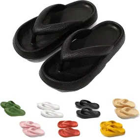 LELEBEAR Cloudies Flip Flops for Women, Cozislides Super Soft Pillow Flip Flops Summer Beach Non-slip Thick Cloud Slides