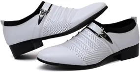 lilaBelle]【Hollow Design Dress Shoes Men's Versatile Business-Casual Leather Oxfords, Breathable Formal Footwear for Hot Climate, Day Comfort Work Shoes for Saudi Men