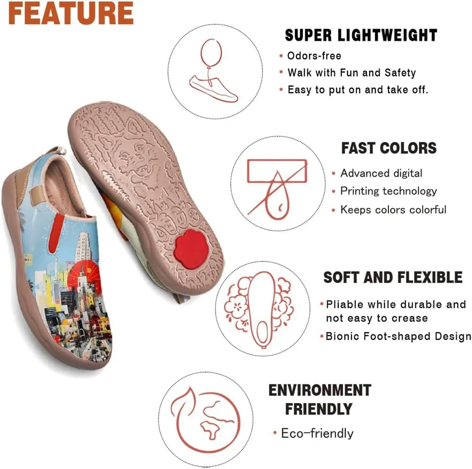 Loafers for Women Lightweight Cozy Casual Sneakers Art Painted Walking Travel Slip On Shoes