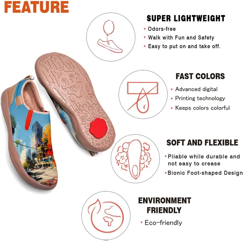 Loafers for Women Lightweight Cozy Casual Sneakers Art Painted Walking Travel Slip On Shoes