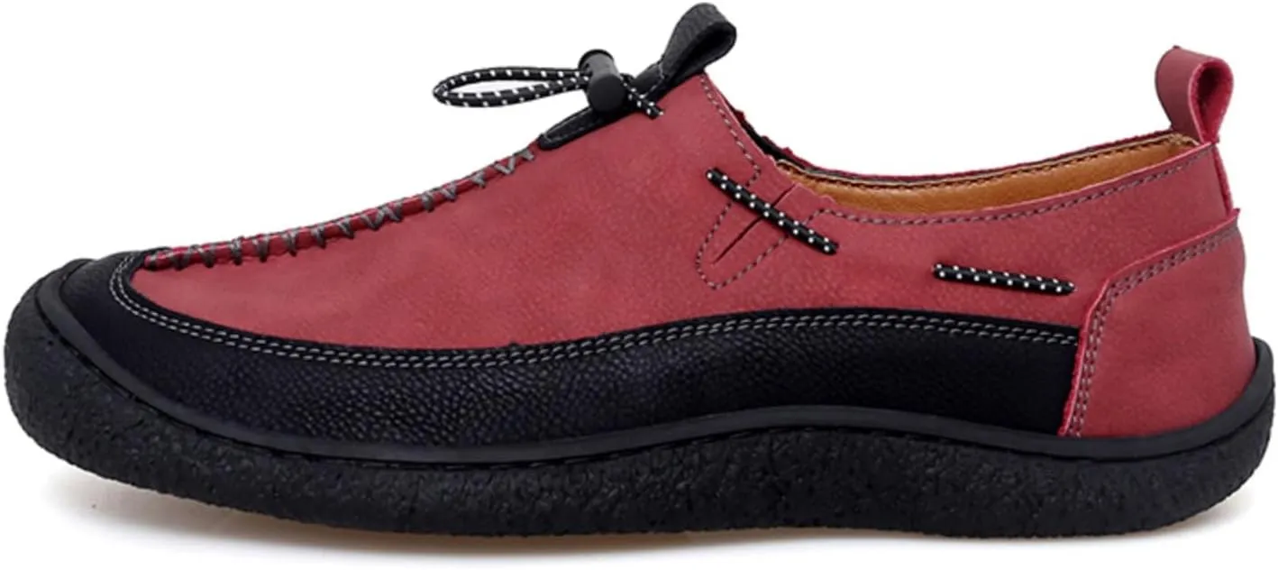 Men's Leather Loafers Slip-On Shoes - Lightweight Driving & Walking Footwear with Soft Cushioning for Office Outdoor Travel