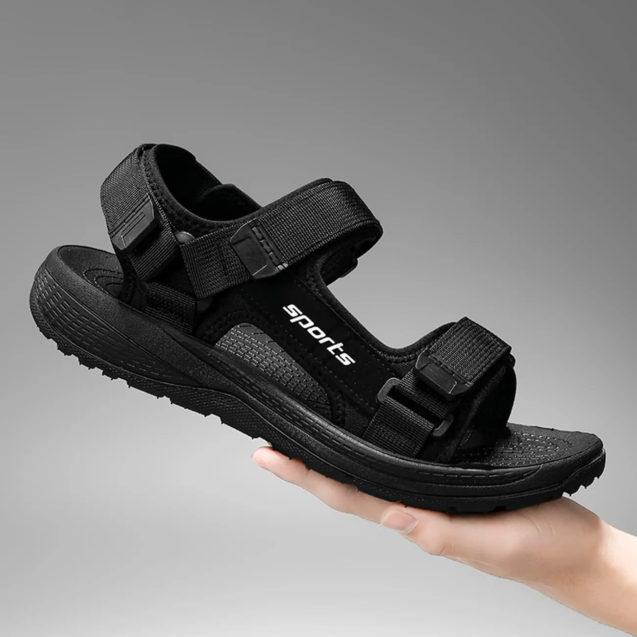 Mens Sandals Hiking Athletic Outdoor Beach Shoes Hook and Loop Open Toe Sport Summer Footwear
