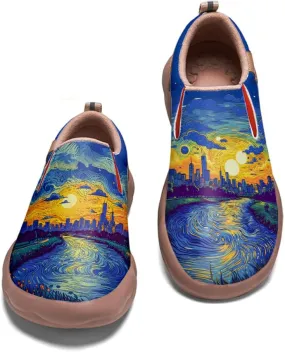 Men's Slip On Casual Loafers Lightweight Comfort Shoes Art Painted Travel Walking Sneakers