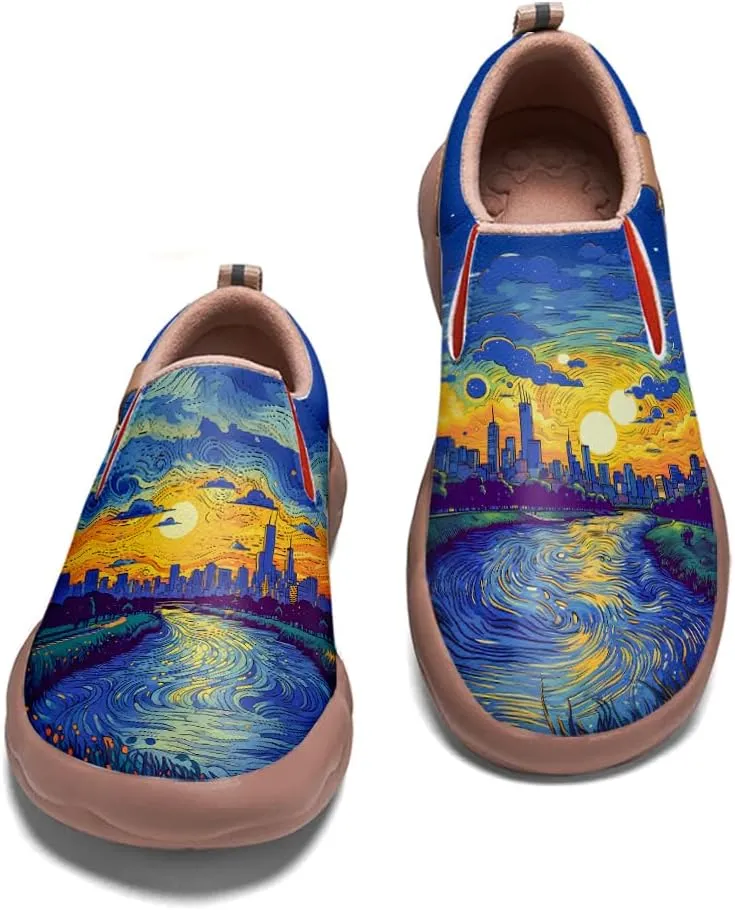 Men's Slip On Casual Loafers Lightweight Comfort Shoes Art Painted Travel Walking Sneakers