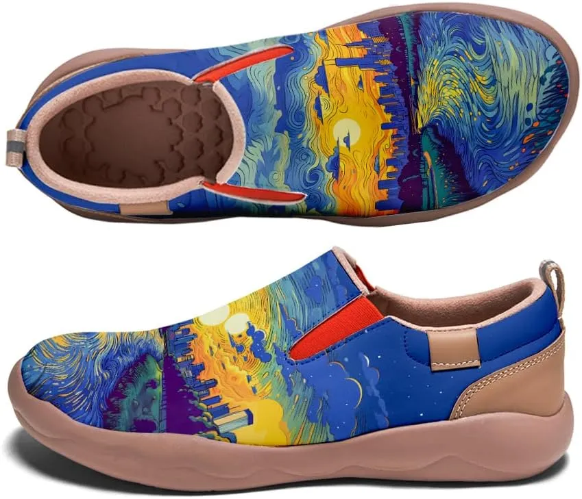 Men's Slip On Casual Loafers Lightweight Comfort Shoes Art Painted Travel Walking Sneakers