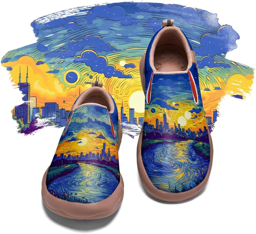 Men's Slip On Casual Loafers Lightweight Comfort Shoes Art Painted Travel Walking Sneakers