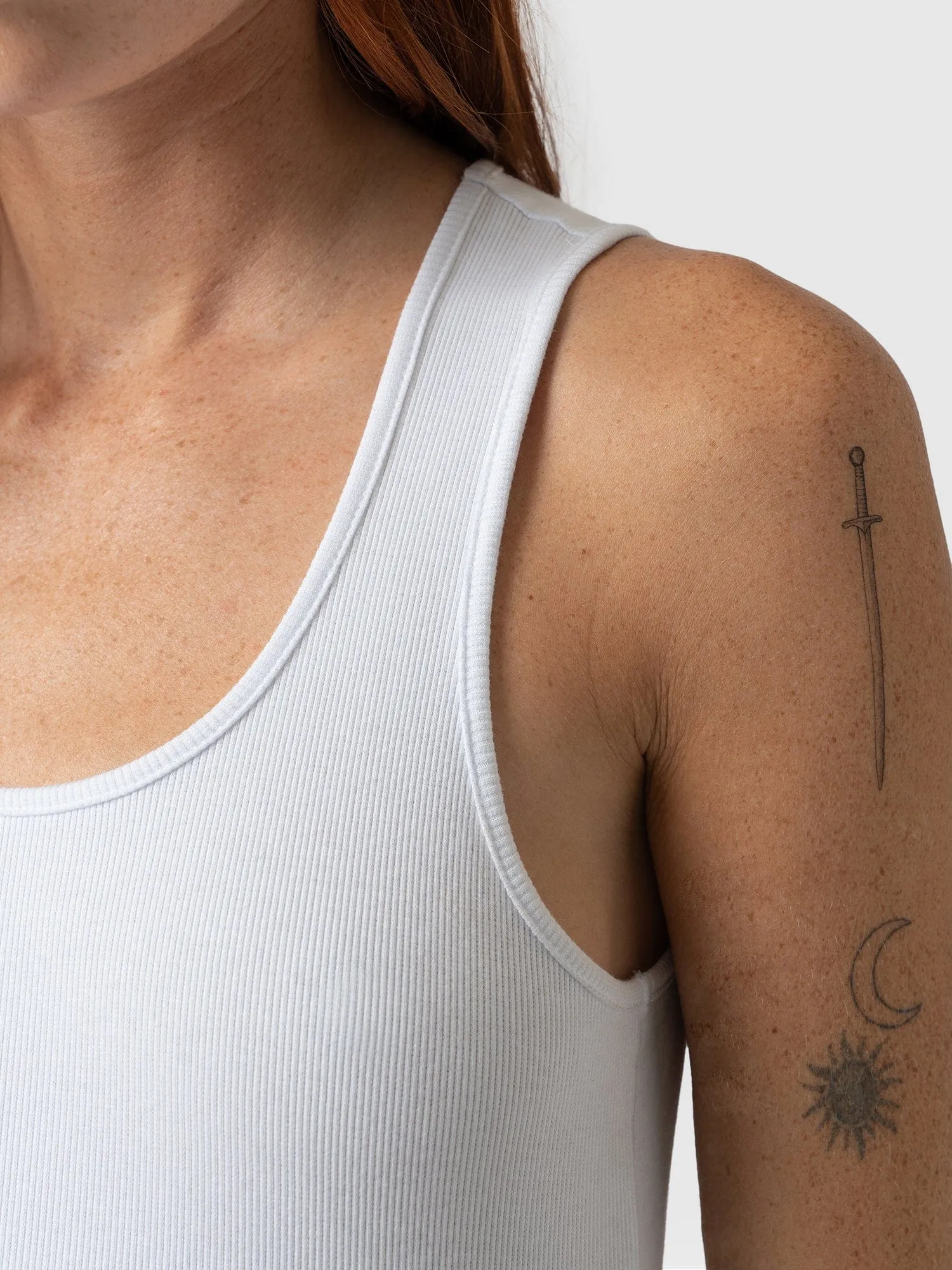 Olivia Rib Vest - White