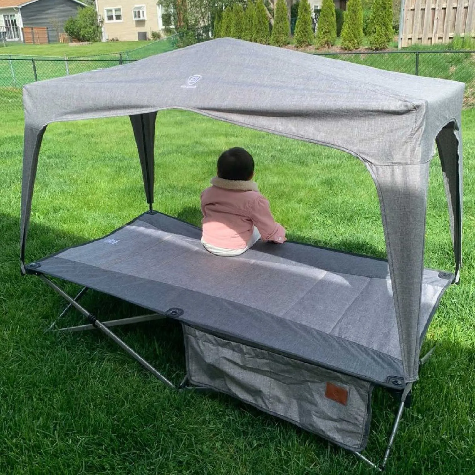 Portable Toddler Travel Cot with Canopy