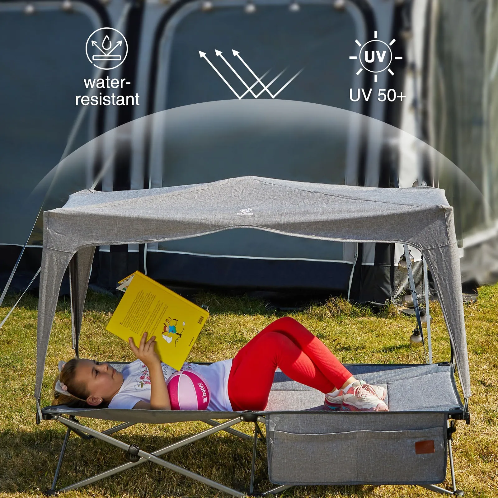 Portable Toddler Travel Cot with Canopy