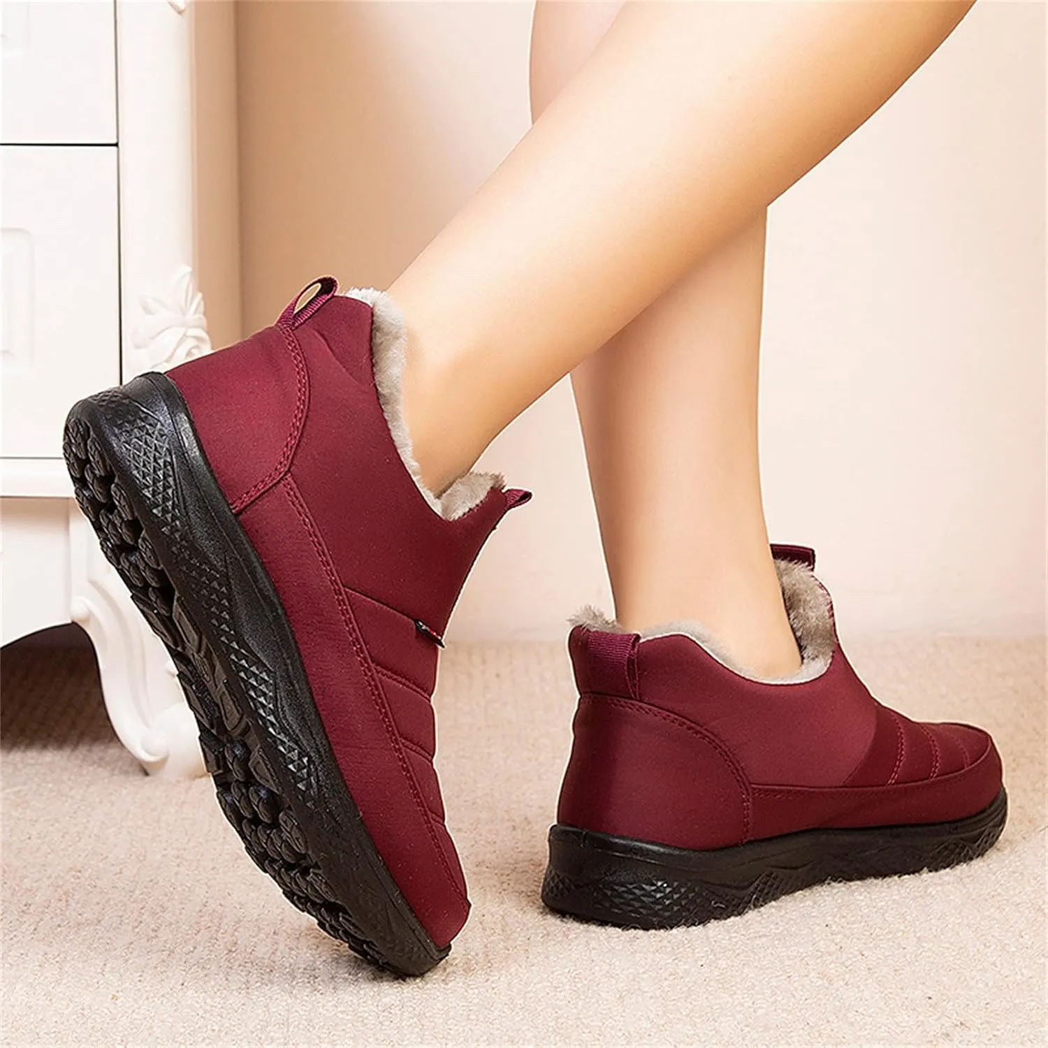 Winter Boots for Women Wide Adults Plush Lined Snow Boots Women Snow Boots Winter Shoes with Fur Lined Warm Slip On Boot Knee High Boots Women Men Winter Booties