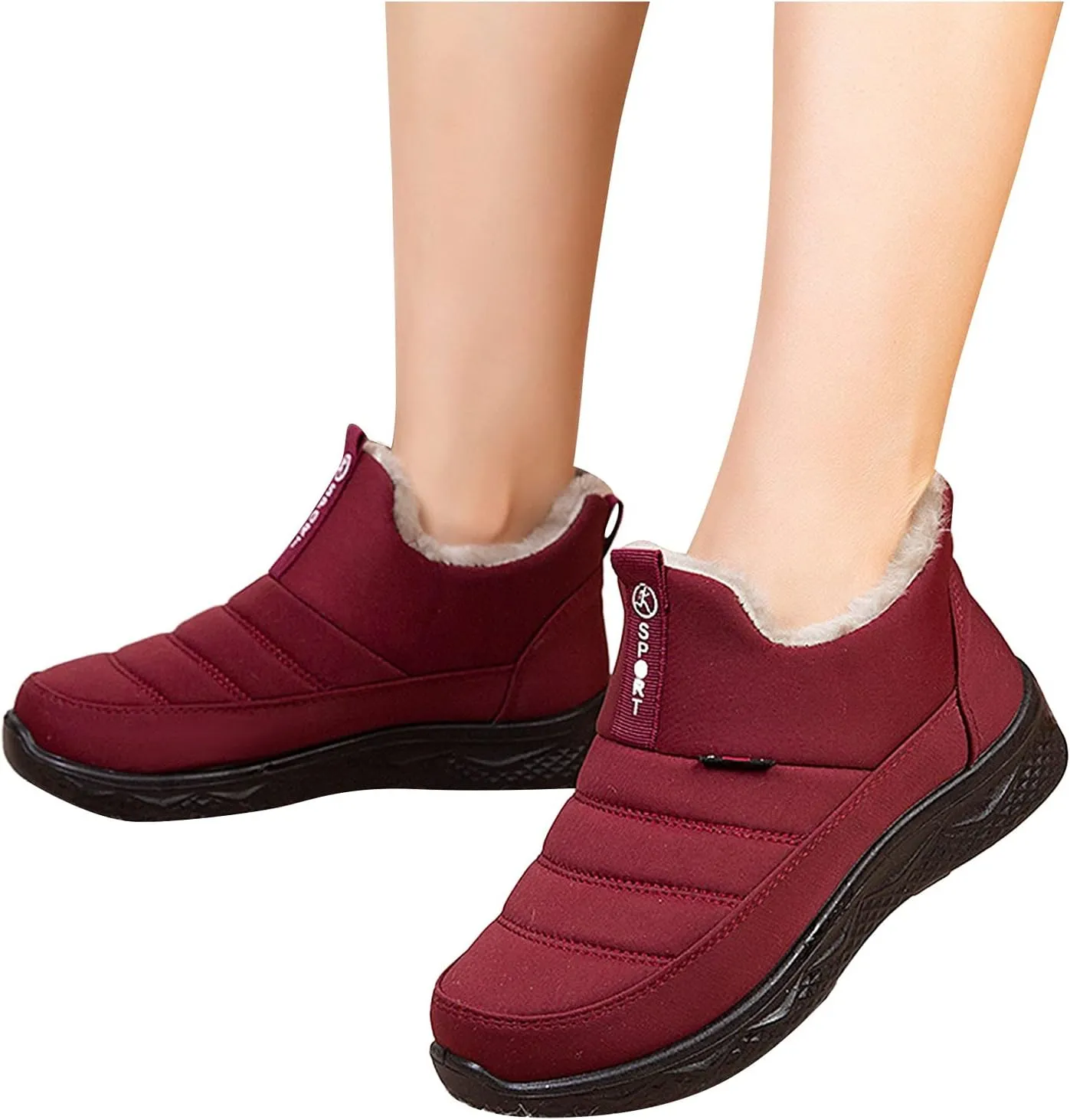 Winter Boots for Women Wide Adults Plush Lined Snow Boots Women Snow Boots Winter Shoes with Fur Lined Warm Slip On Boot Knee High Boots Women Men Winter Booties