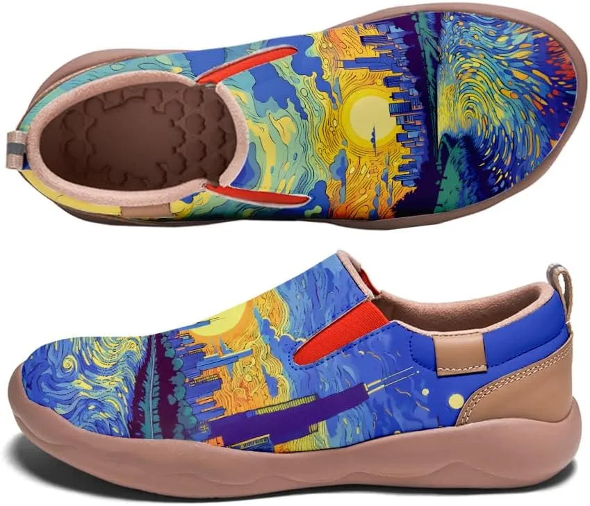 Women's Slip On Casual Loafers Lightweight Comfort Shoes Art Painted Travel Walking Sneakers
