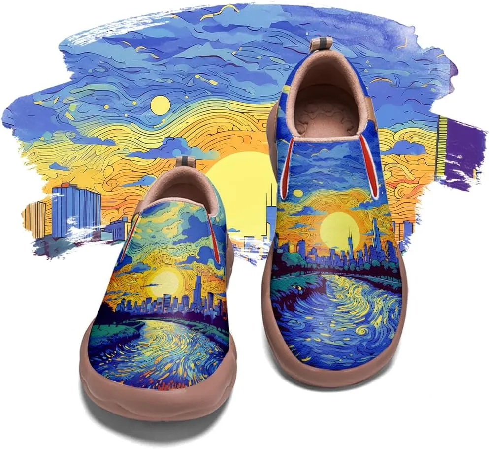 Women's Slip On Casual Loafers Lightweight Comfort Shoes Art Painted Travel Walking Sneakers