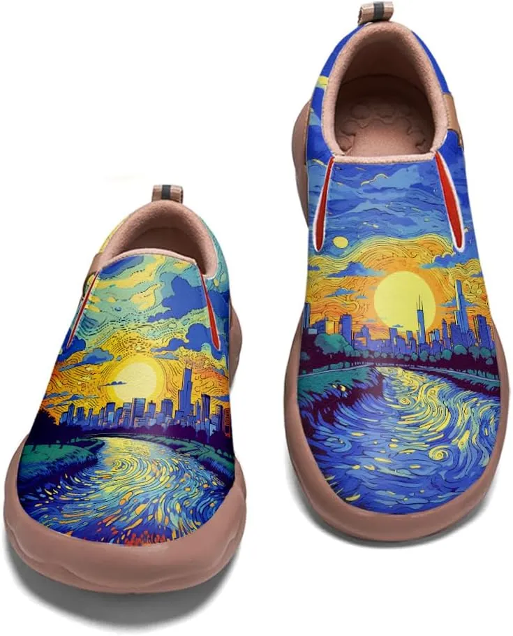 Women's Slip On Casual Loafers Lightweight Comfort Shoes Art Painted Travel Walking Sneakers