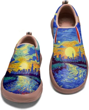 Women's Slip On Casual Loafers Lightweight Comfort Shoes Art Painted Travel Walking Sneakers